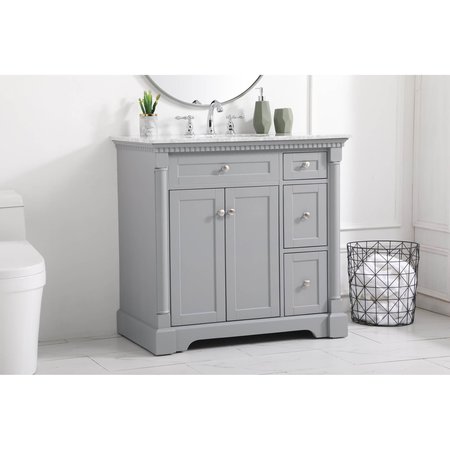 Elegant Decor 36 Inch Single Bathroom Vanity In Grey VF53036GR